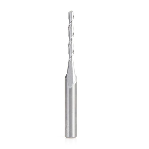 Amana Tool 46512 Solid Carbide Up-Cut Ball Nose Spiral 1/8 Dia x 1 Inch x 1/4 Shank Router Bit