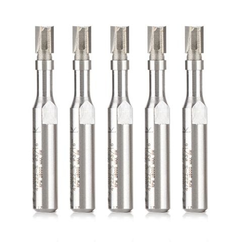 Amana Tool 47222-S-5 5-Pack Miniature Flush Trim Plunge Template 3/16 Dia x 1/4 x 1/4 Inch Shank Carbide Tipped Router Bit with Mini 3/16 Dia Upper Ball Bearing