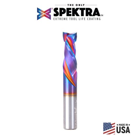 Amana Tool 48359-K CNC Solid Carbide Spektra™ Extreme Tool Life Coated Mortise Compression Spiral 3/8 Dia x 1 Inch x 3/8 Shank