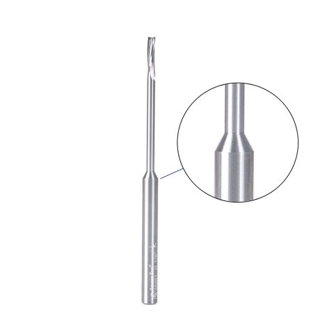 Amana Tool 48461 Solid Carbide CNC Foam Cutting Up-Cut Square End 3 Flute Spiral 1/8 Dia x 1/2 x 1/4 Shank x 4 Inch Long Router Bit with Extra-Long Reduced Shank