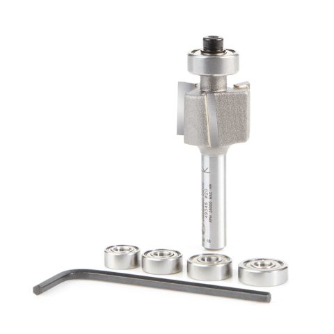 Amana Tool 49346 Binding/Rabbeting 20mm (51/64) Dia x 13.5mm (17/32) x 1/4 Inch Shank 3 Flute Router Bit Set