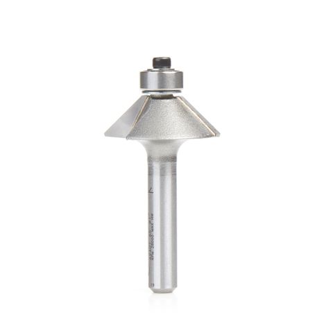 Amana Tool 49401 Carbide Tipped Chamfer 45 Degree x 1 Dia x 5/16 x 1/4 Inch Shank