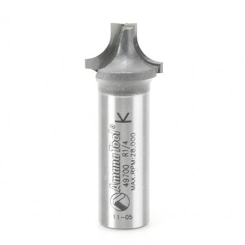 Amana Tool 49700 Carbide Tipped Plunging Round Over 1/4 Radius x 3/4 Dia x 1/2 x 1/2 Inch Shank