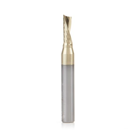 Amana Tool 51508-Z Solid Carbide CNC Spiral 'O' Flute, Aluminum Cutting 3/16 Dia x 1/2 x 1/4 Shank Down-Cut ZrN Coated Router Bit