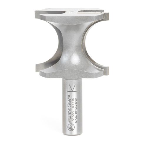 Amana Tool 51563 Carbide Tipped Bullnose 9/16 Radius x 1-13/16 Dia x 1-1/2 x 1/2 Inch Shank