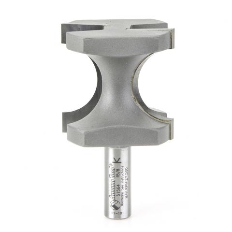 Amana Tool 51564 Carbide Tipped Bullnose 5/8 Radius x 2 Inch Dia x 2 Inch x 1/2 Shank