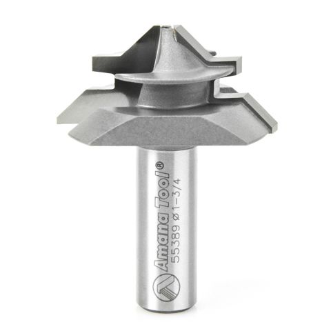 Amana Tool 55389 Carbide Tipped Lock Miter 45 Deg x 1-3/4 Dia x 7/8 x 1/2 Inch Shank for 3/8 - 3/4 Material