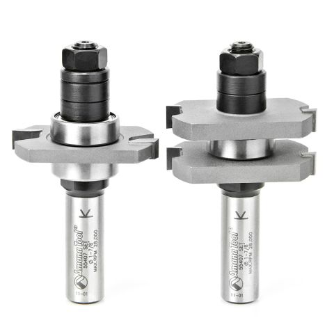 Amana Tool 55407 2-Piece Carbide Tipped Tongue & Groove 1/2 Kerf x 1-7/8 Dia x 3/4 x 1/2 Inch Shank Set for 1/2 - 3/4 Material