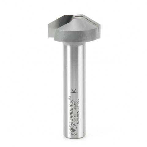 Amana Tool 56116 Carbide Tipped Plunging Raised Panel Style A 30 Deg x 1-1/8 Dia x 1/2 x 1/2 Inch Shank