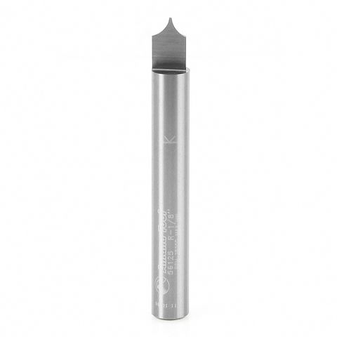Amana Tool 56125 Solid Carbide Point Cutting Roundover 1/8 Radius x 1/4 Dia x 5/16 x 1/4 Shank Router Bit