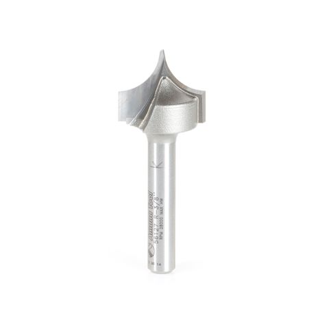 Amana Tool 56127 Carbide Tipped Point Cutting Roundover 3/8 Radius x 3/4 Dia x 5/8 x 1/4 Shank Router Bit