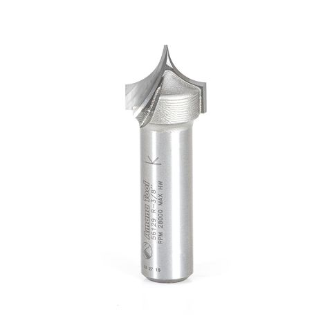 Amana Tool 56129 Carbide Tipped Point Cutting Roundover 3/8 Radius x 3/4 Dia x 5/8 x 1/2 Shank Router Bit