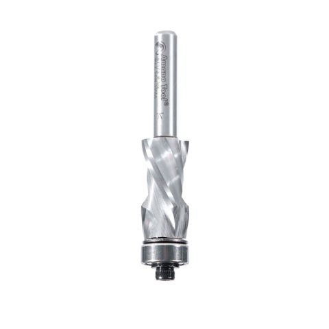 Amana Tool 57173 Solid Carbide (Brazed To Steel Shank) Spiral Flush Trim Compression 1/2 Dia x 1 x 1/4 Inch Shank With Lower Ball Bearing