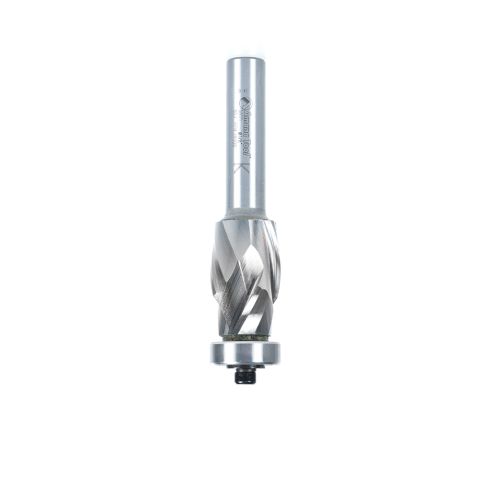 Amana Tool 58171 Solid Carbide (Brazed To Steel Shank) Spiral Flush Trim Compression 7/8 Dia x 1-3/8 x 1/2 Inch Shank With Lower Ball Bearing