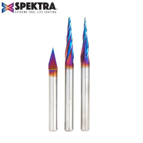 Amana Tool AMS-107-K CNC Ultimate 2D/3D Carving/Engraving 3-Pc Pack, 1/4 Inch Shank